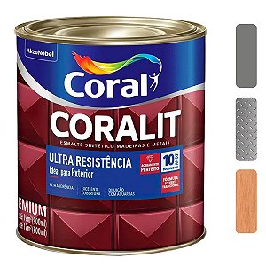 Esmalte Coral Coralit Cinza Médio Brilhante 900 ml