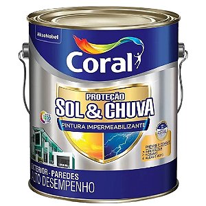 TINTA IMPERMEABILIZANTE CORAL SOL E CHUVA BRANCO 3,6 L