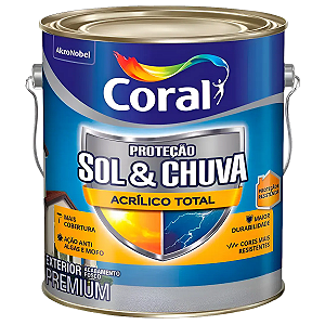 Tinta de Parede Externa Coral Sol e Chuva Branco Acrílico Total 3,6L