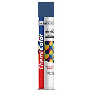 TINTA SPRAY BRILHANTE 250ML CHEMICOLOR AZUL ESCURO