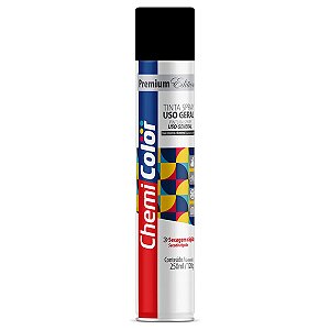 TINTA SPRAY BRILHANTE 250ML CHEMICOLOR PRETO