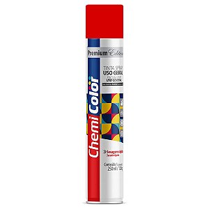 TINTA SPRAY BRILHANTE 250ML CHEMICOLOR VERMELHO