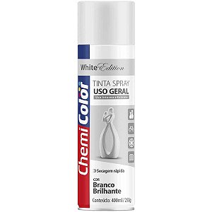 TINTA SPRAY BRILHANTE 400ML CHEMICOLOR BRANCO
