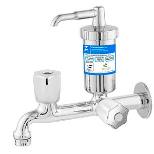 Torneira Com Filtro Cozinha Parede Bica Baixa Fixa 1/4 Volta Luxsanit C25