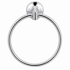 Porta Toalha Redondo de Rosto Para Banheiro Metal Cromado Tipo Argola