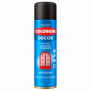 Tinta Spray Preto Fosco 360ml Colorgin Decor