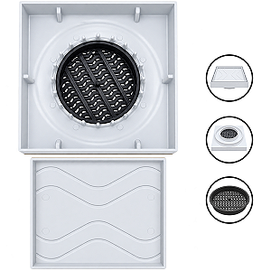 Ralo Oculto Invisível Branco Quadrado 15x15 Anti-Inseto