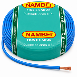 Cabo Flexível 4,00 mm 750v Azul Rolo C/100m Nambei