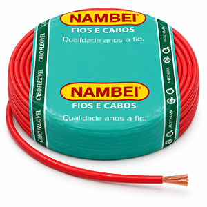 Cabo Flexível 6,00 mm 750v Vermelho Rolo C/100m Nambei