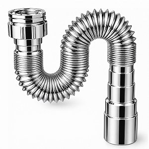Sifão Flexível PVC 0,70 m Cromado Universal Luxsanit