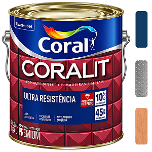 Esmalte Coral Coralit Ultra Azul Del Rey Brilhante Galão 3,6l