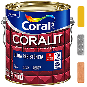 Esmalte Coral Coralit Ultra Amarelo Brilhante Galão 3,6l