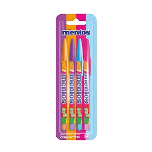 KIT CANETA ESFEROGRÁFICA JET LUX MENTOS - COMPACTOR - 4 CORES