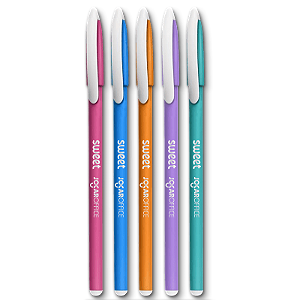 CANETA ESFEROGRÁFICA PERFUMADA SWEET - 0.7MM - KIT C/ 5 UN - JOCAR OFFICE
