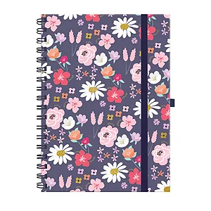 CADERNO COLEGIAL ARGOLADO MOLIN - FLOWERS - CAPA DURA  - 80 FOLHAS