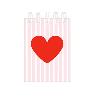 CADERNO POCKET ARGOLADO - PINK HEART - MOLIN - CAPA DURA - 80 FOLHAS