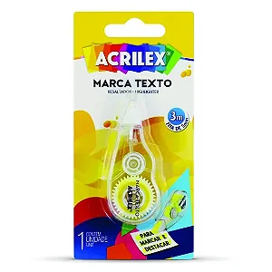 MARCA TEXTO EM FITA - AMARELO NEON - 3 METROS - ACRILEX