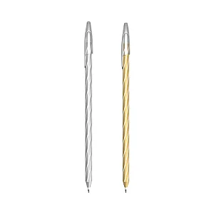 CANETA ESFEROGRÁFICA - CIS SPIRO GEM - DOURADA - PRATA - 0.7MM