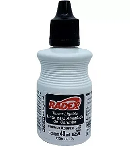 TINTA PARA CARIMBO 40ML - PRETO - RADEX