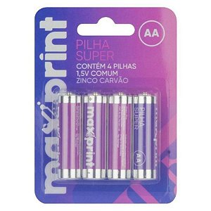 PILHA PEQUENA AA - C/4 - MAXPRINT