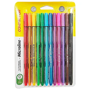 KIT CANETA FINELINER MICROLINE - PONTA ULTRA FINA 0.4MM - COMPACTOR