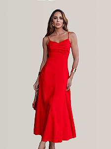 Vestido Midi com detalhes na Alça