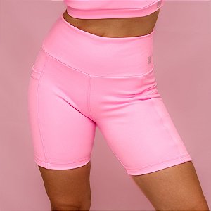 Shorts Confort Bolso Treino Corrida - Rosa Chiclete