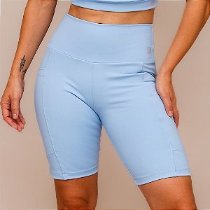 Bermuda Confort Bolso Treino Corrida - Azul Frozen