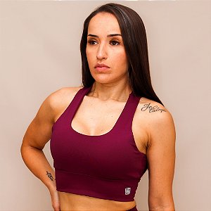 Top Decote U Confort Treino Corrida - Roxo Profundo
