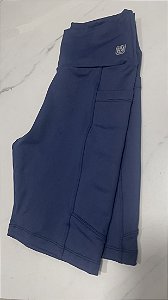 Bermuda Confort Bolso Treino Corrida - Azul Navy