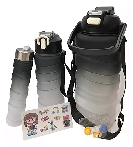 Kit 3 Garrafas Squeeze com Adesivos para personalizar