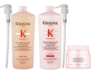 Kérastase Genesis Hydra-Fortifiant Shampoo e Condicionador 1L + Máscara 500g