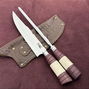 Conjunto de Churrasco 8 " - Cabos Tradicionais