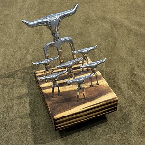 Conjunto Petisco - 7 peças - Alumínio - C/ Suporte