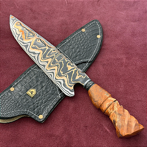 Damasco Mokume-Gane Aleatório 9,5" - Cabo Premium