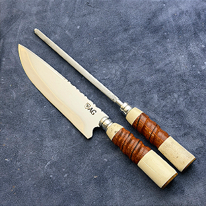Conjunto de Churrasco 8 " - Cabos Tradicionais