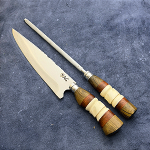 Conjunto de Churrasco 8 " - Cabos Tradicionais