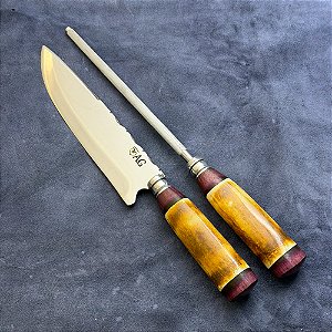Conjunto de Churrasco 8 " - Cabos Tradicionais