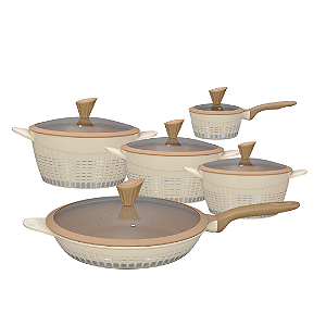 Conjunto Gourmet Antiaderente 20 Peças - Begê