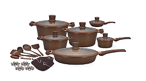 Diamond Max Antiaderente 22 Peças - Marrom