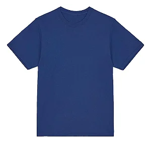 Camiseta básica UNISSEX Azul Marinho fio 30.1 penteado reforço na gola - 190 G - Modelagem Streetwear - Gola canelada 2x1 .