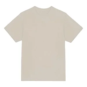Camiseta básica UNISSEX Off White fio 30.1 penteado reforço na gola - 190 G - Modelagem Streetwear - Gola canelada