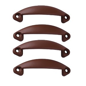 KIT: 100 PUXADORES PARA BOX BAÚ - COR MARROM
