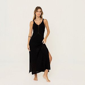 Vestido Slip Tricot Preto