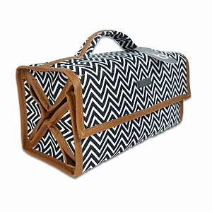 Necessaire Rocambole 4 Compartimentos - Estampa Zig Zag