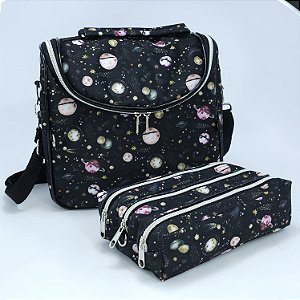 Bolsa Termica Noah  +  Estojo triplo - Planets Cute Preto
