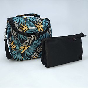 Bolsa Térmica Noah + Necessaire Versátil - Floral e Preto
