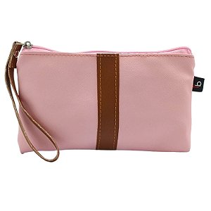 Necessaire Slim (Peq) C/ Alça e Forro - Corino Sintético - Rosa