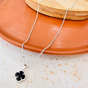 Cadeadinho com Ping Trevo Preto - 45 cm