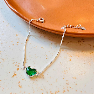 Pulseira Coração Verde